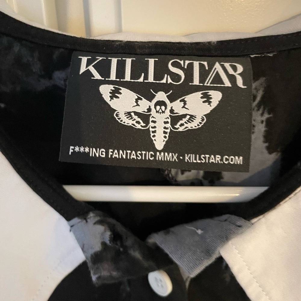 Killstar Monochrome Button-Up Shirt - Picture 2 of 9